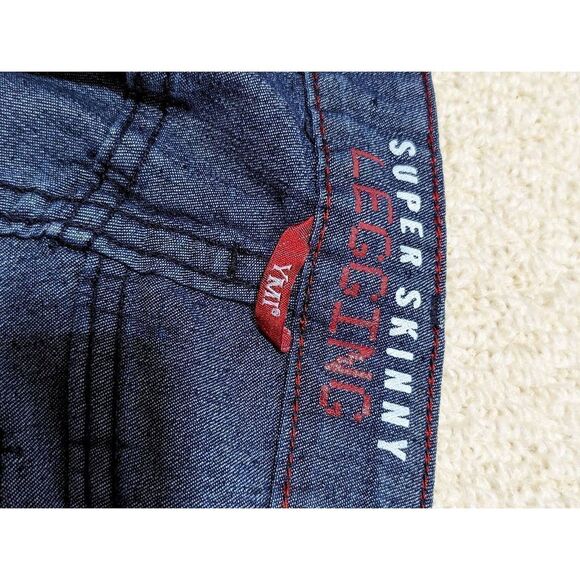 YMI Women's Blue Leopard Print Mid-Rise Denim Legging Jeans Size 22 - Picture 3 of 6